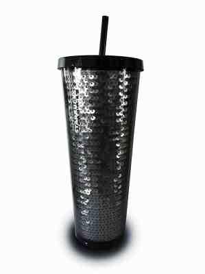 Starbucks 2018 Holiday Collection Black Sequins Acrylic Cold Cup Tumbler 24 oz - Sold on eBay Jan, 29th 2020 for $33.25