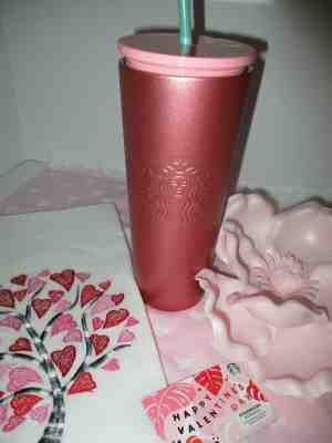 STARBUCKS Valentine’s 2020 Rose Gold Tumbler 24oz & Valentine gift card $10 NWT - Sold on eBay Jan, 29th 2020 for $31.00