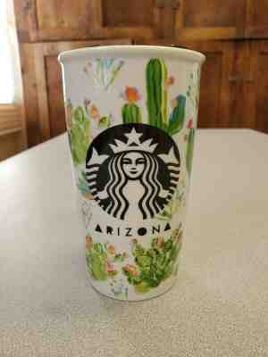 BRAND NEW & UNUSED - Starbucks - Arizona - Cactus - Ceramic Travel Tumbler Mug - Sold on eBay Jan, 28th 2020 for $24.50