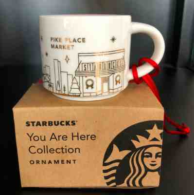 Starbucks PIKE PLACE MARKET YOU ARE HERE ornament mug Christmas Holiday - Sold on eBay Jan, 28th 2020 for $89.95