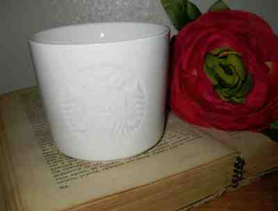STARBUCKS Ceramic White Measuring Cup EMBOSSED MERMAID No Handle Short MUG - Sold on eBay Jan, 28th 2020 for $17.99