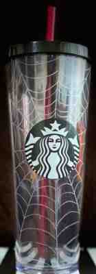 New Starbucks Halloween 2019 Spiderweb Glitter Limited Edition Tumbler Cup Black - Sold on eBay Jan, 30th 2020 for $33.99