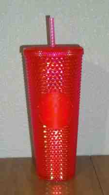 NEW STARBUCKS NEON PINK Studded Tumbler 24oz Venti Cup Christmas Holiday 2019 - Sold on eBay Jan, 30th 2020 for $18.97