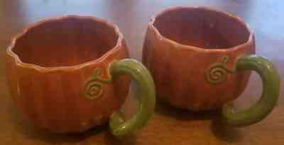  Collectible 2007 Starbucks Pumpkin With Vine Handle 13 Oz Coffee Mug Set of 2 - Sold on eBay Jan, 30th 2020 for $24.95