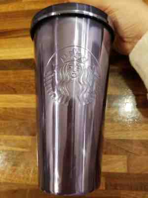 STARBUCKS IRIDESCENT Mirror Blue/Purple 16oz. STAINLESS STEEL TUMBLER 2014? - Sold on eBay Jan, 30th 2020 for $27.10