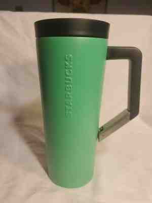 Starbucks Kelly Green Vacuum Stainless Steel Tumbler Clip Handle 16 OZ  Thermos