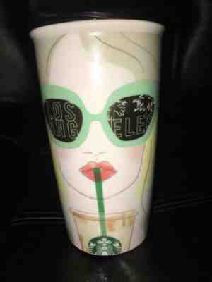 2016 Starbucks Los Angeles LA Girl Double Wall Traveler Ceramic Tumbler 12 oz - Sold on eBay Jan, 30th 2020 for $33.00