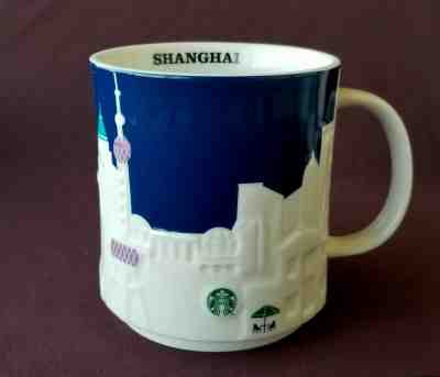 STARBUCKS COFFEE COMPANY Cup Mug SHANGHAI SKYLINE 2015 3D Relief 16 ounce - Sold on eBay Jan, 30th 2020 for $16.90