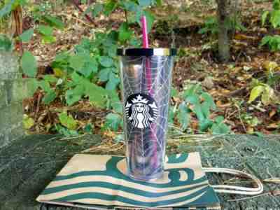 NEW Starbucks 2019 Glitter Spiderweb Limited Edition Tumbler Cup Halloween Fall - Sold on eBay Jan, 29th 2020 for $33.33