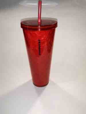 Starbucks Valentines Red Hearts Cold Cup Tumbler Limited Edition 24 oz New - Sold on eBay Jan, 29th 2020 for $29.99
