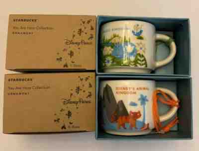 Disney World Starbucks Magic And Animal Kingdom You Are Here Ornaments New - Sold on eBay Jan, 29th 2020 for $19.99