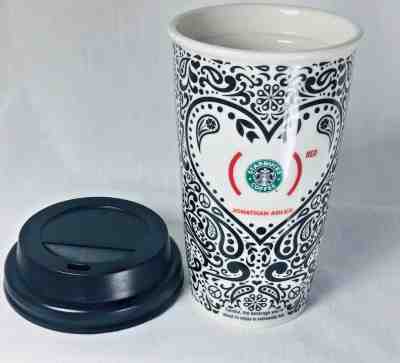  Starbucks Travel Mug Jonathan Adler Paisley Red Coffee Tumbler Lid 2010 12 Oz - Sold on eBay Jan, 29th 2020 for $33.75