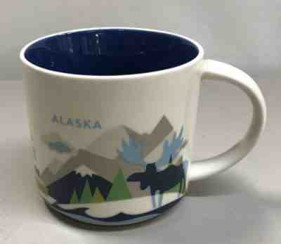 Starbucks Alaska You Are Here YAH 2015 Retired Mug Coffee Cup 14oz Moose Blue - Sold on eBay Jan, 29th 2020 for $32.80