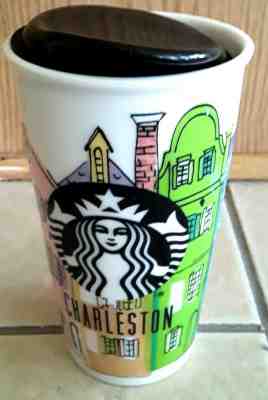 Starbucks Charleston Ceramic Travel Tumbler Rainbow Row 12 Oz 2016 Rare - Sold on eBay Jan, 29th 2020 for $64.90