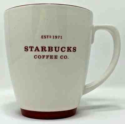 Starbucks 2007 Est 1971 Abbey Logo Coffee Mug Cup White With Red Trim 18 Oz. - Sold on eBay Jan, 29th 2020 for $22.99