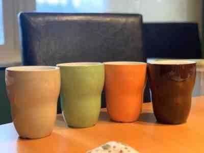 Starbucks Aida 8oz Set Of 4 Multi Color Double Wall Coffee Cups 2008 - Sold on eBay Jan, 29th 2020 for $28.00