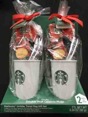 New Starbucks Double Wall Ceramic Mugs And Holiday Gift Set - Sold on eBay Jan, 31st 2020 for $20.00