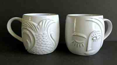 2 Starbucks Coffee Co. Est. 1971 - Winking Mermaid - White- Barista - Mugs- 2001 - Sold on eBay Jan, 30th 2020 for $24.99