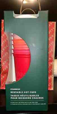STARBUCKS CHRISTMAS REUSABLE HOT CUPS 6 PACK NEW! - Sold on eBay Jan, 30th 2020 for $17.47