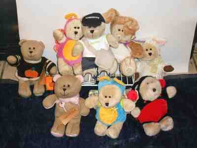 Lot of 8 STARBUCKS BEARS Plush Barista Bears - Sold on eBay Jan, 30th 2020 for $29.99