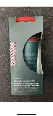 NEW In Hand Starbucks Holiday 2019 Reusable Cold Cup Set Of 5 With Straws - Sold on eBay Jan, 30th 2020 for $24.00