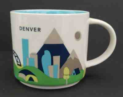Starbucks DENVER city coffee MUG tea CUP You Are Here COLLECTION blue 14oz - Sold on eBay Jan, 31st 2020 for $20.88
