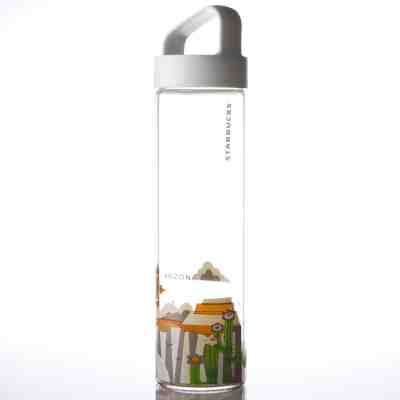 NEW RARE Starbucks Arizona You Are Here Glass Water Bottle 18.5 oz Cold Drink - Sold on eBay Jan, 31st 2020 for $29.95