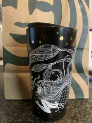 NWT Starbucks 2019 Holiday Black Gold Siren Mermaid Tumbler Ceramic 12oz Rare - Sold on eBay Feb, 2nd 2020 for $30.00