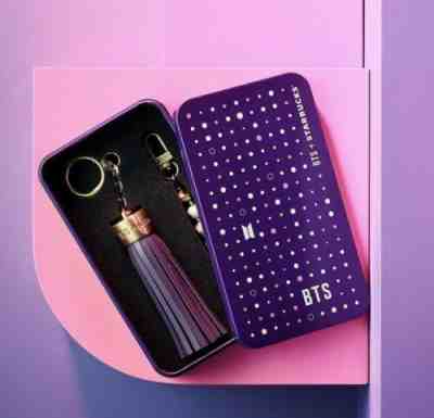 BTS Starbucks Korea Purple Tassel Keychain + TRACK - Sold on eBay Feb, 1st 2020 for $69.90