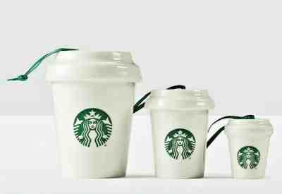 Starbucks Nesting Cups Porcelain Xmas Ornaments 3pc NIP Mermaid & Size Graphics - Sold on eBay Feb, 1st 2020 for $16.88