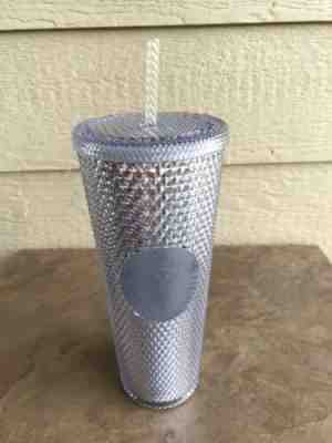Starbucks 2019 Bling Iridescent Platinum Studded Venti Tumbler Cold Cup Straw - Sold on eBay Feb, 1st 2020 for $29.95