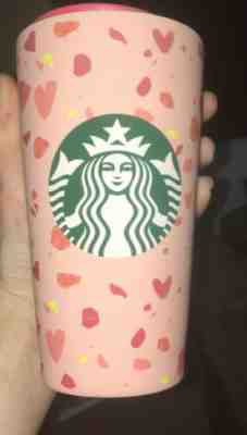 NWT Starbucks Valentines 2020 Ceramic Tumbler W Lid Limited Edition Free Ship - Sold on eBay Feb, 1st 2020 for $34.00