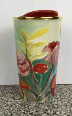 Starbucks Coffee RED FLORAL Tumbler Special Edition 2014 Gold Tropical 10 oz  - Sold on eBay Feb, 1st 2020 for $29.99
