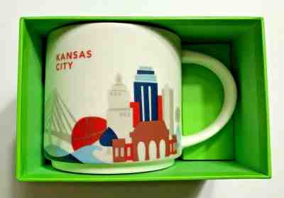 Starbucks YOU ARE HERE Kansas City 14 oz Ceramic Coffee Mug Complete with Box - Sold on eBay Feb, 1st 2020 for $21.99