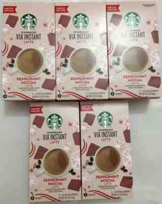 5-boxes Starbucks VIA Instant Latte Peppermint Mocha Packets New Exp:27/JUL/2020 - Sold on eBay Feb, 1st 2020 for $34.99