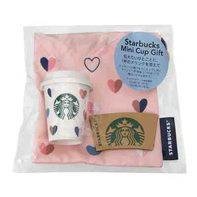 Starbucks Japan VALENTINE 2020 Mini Cup Sleeve Gift Set Bag Heart Sakura  - Sold on eBay Feb, 1st 2020 for $15.50