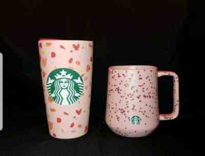 Starbucks Limited Edition 2020 Valentine's Day 14oz Mug and 12oz Tumbler Set - Sold on eBay Feb, 1st 2020 for $65.00