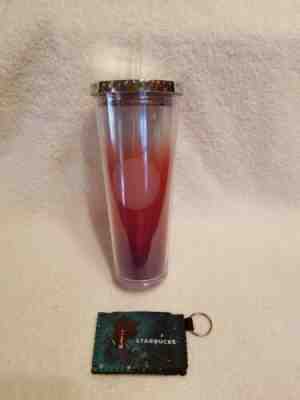 Starbucks 2014 Sunset Ombre 24oz Cold Cup Acrylic  VHTF & Siren Key Chain RARE!! - Sold on eBay Feb, 1st 2020 for $29.00