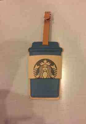 Starbucks Thailand 2017 Gold Member Reward Navy Leather Cup Luggage Tag -No card - Sold on eBay Feb, 1st 2020 for $22.99
