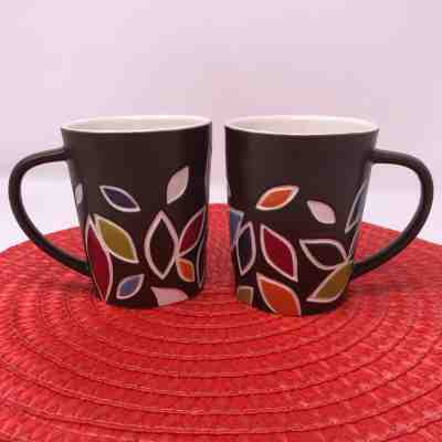 Pair of Starbucks China Brown Fall Leaf Mugs - Sold on eBay Feb, 1st 2020 for $20.00