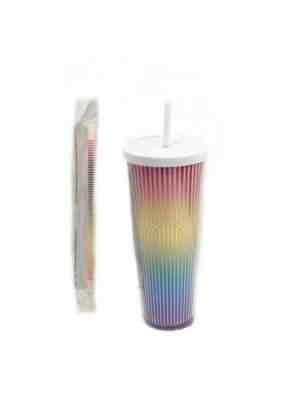 Starbucks Cold Cup Love Pride  Rainbow Reusable Tumbler and 1 Grande Straws New - Sold on eBay Feb, 1st 2020 for $24.49