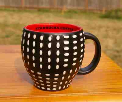 Starbucks Coffee Company 2008 New Bone China Black White Red Mug 3 5/8" Tall - Sold on eBay Feb, 1st 2020 for $32.00