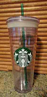 Starbucks Venti Clear Double Wall Acrylic Cold Cup Tumbler 24 oz Starbucks Logo - Sold on eBay Feb, 1st 2020 for $35.36
