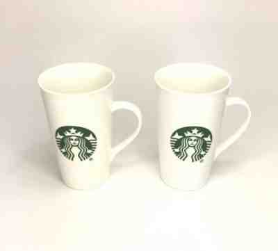 Starbucks Green White Mug Coffee Tea 16 oz 2015 Siren Mermaid Double sided Pair - Sold on eBay Feb, 1st 2020 for $38.97