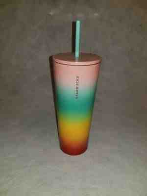 2019 Starbucks Tumbler Stainless Steel 24 Oz Cold Cup Rainbow Pride Ombre - Sold on eBay Feb, 1st 2020 for $25.00