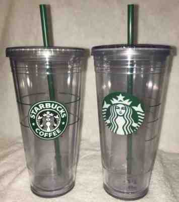 Starbucks 20 Oz. Original Logo Clear Cold Cup Tumbler Set Of 2 - Sold on eBay Feb, 1st 2020 for $29.99