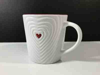 Starbucks Heart Love Valentines Day Mug Embossed Wave 2008 16 oz - Sold on eBay Feb, 1st 2020 for $24.95