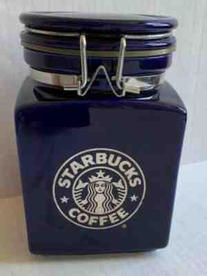 STARBUCKS COBALT BLUE CERAMIC COFFEE TEA STORAGE JAR, BEE HOUSE, MADE IN JAPAN - Sold on eBay Feb, 1st 2020 for $59.99