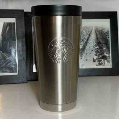STARBUCKS COFFEE 2010 Embossed Logo 16 oz Stainless Steel Travel Tumbler w/Lid  - Sold on eBay Feb, 1st 2020 for $22.22