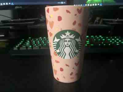 NWT Starbucks Valentines Tumbler 2020  Ceramic Coffee Cup W Lid Limited Edition  - Sold on eBay Feb, 1st 2020 for $29.98